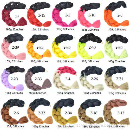 24 Inch Pure Ombre Super Expression Pre stretched Ultra Jumbo Crochet Twist Box Braiding Synthetic Hair Extensions For Women